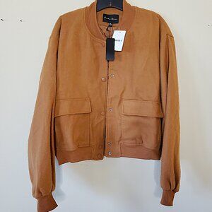 Hunter & Browne Women's Button Down Long Sleeve Casual Lined Bomber Jacket SZ XL